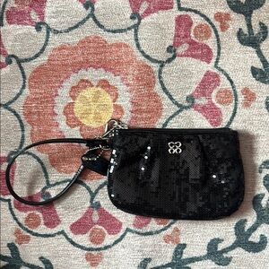 1 Coach Black Sequin Wristlet
